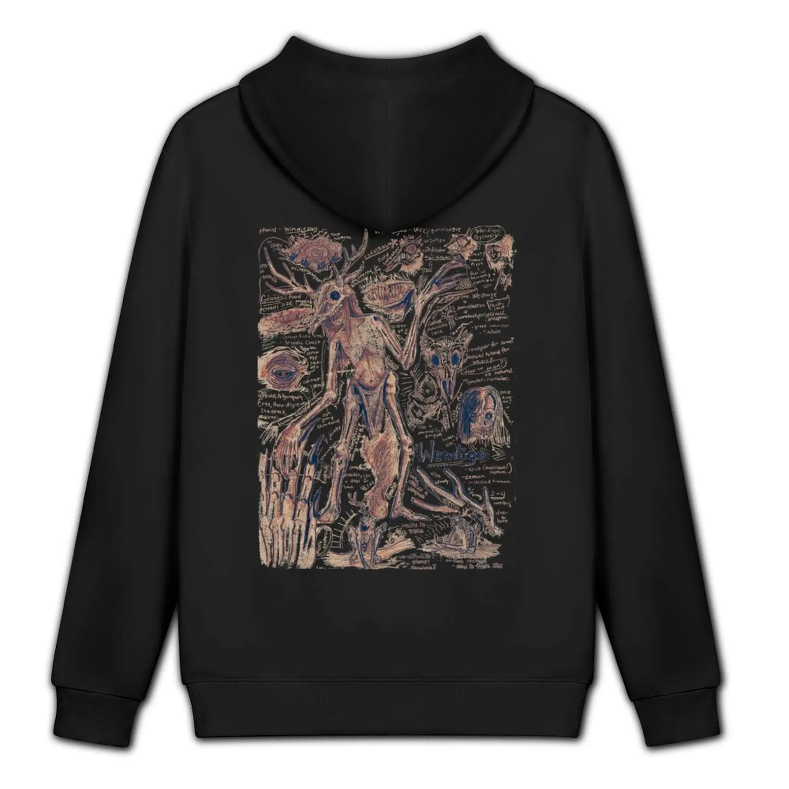 EgertronPuck's Wendigo تشريح التوضيح هوديي مقنعين قميص الرجال الشتاء سترة الرجال معطف جديد في هوديس وبلوزات