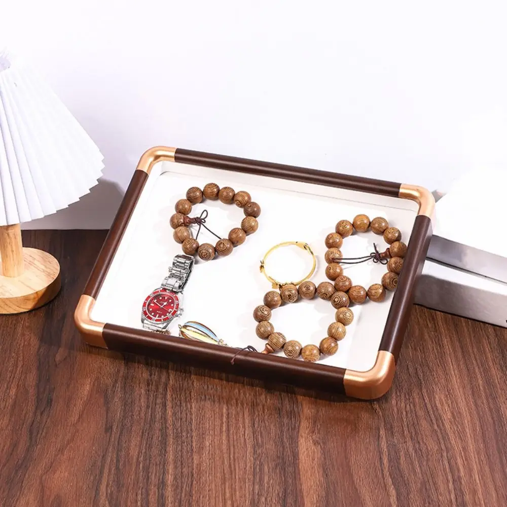 Velvet Wooden Jewelry Tray Large Capacity Necklaces Bracelets Jewelry Organizer Earrings Rings Storage Box