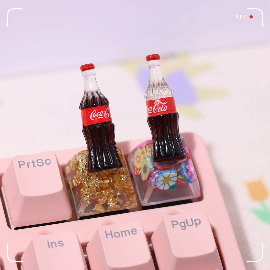 New Hand-made Resin Mechanical Gaming Keyboard Soda keycap Single Personality Three-dimensional RGB Backlit Keycaps