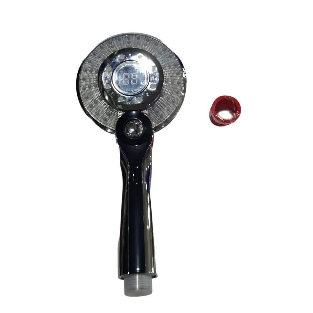 

LED Shower Handheld Pressurized Temperature Controlled Glowing Shower Sprayer Bathing Sprinkler, Plated
