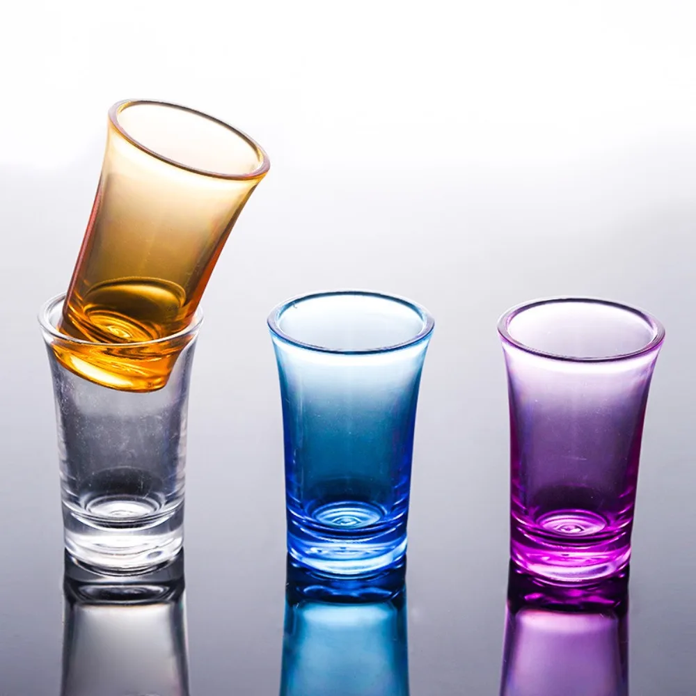 10 Uds. Vaso de chupito comercial de 35ml, vaso de Vodka de plástico irrompible, vaso de licor colorido de pequeña capacidad KTV