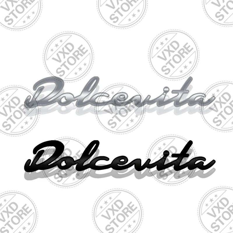 3D Dolcevita Letters Emblem METAL Rear Trunk Car Badge sticker For Abarth 500 695 500C 500E 500X 595 Fiat Viaggio Punto 124 125