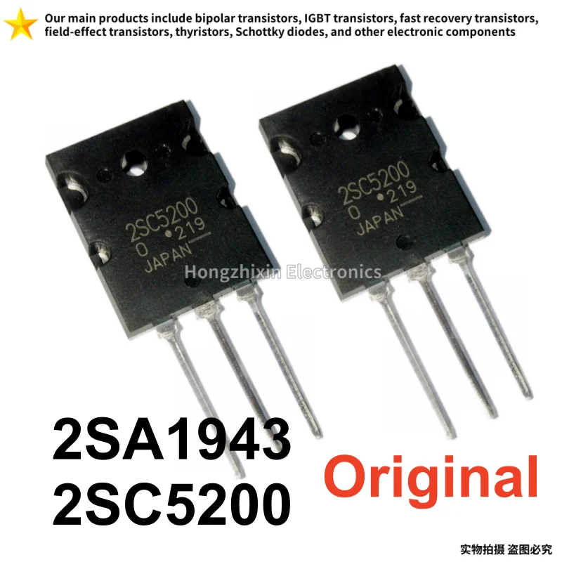 5-10 For Sale Original Audio Amplifier Transistor 2SA1943 2SC5200 A1943 C5200 TO-3PL PNP 15A 230V 150W