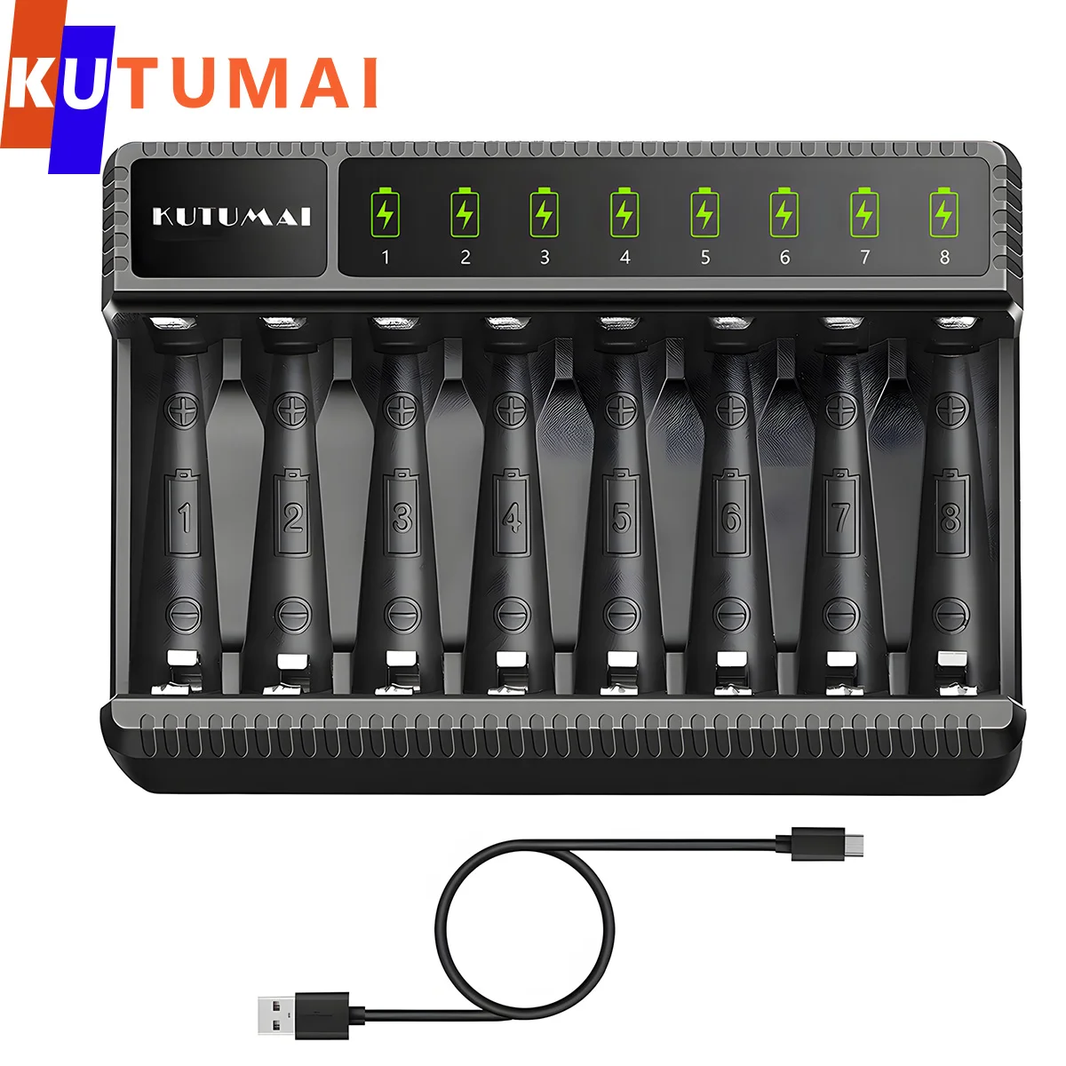 Intelligent Battery Charger 8 Slots LCD Display AA/AAA Batteries Smart Charging Rechargeable Battery For 1.48V 600mA*8 Output