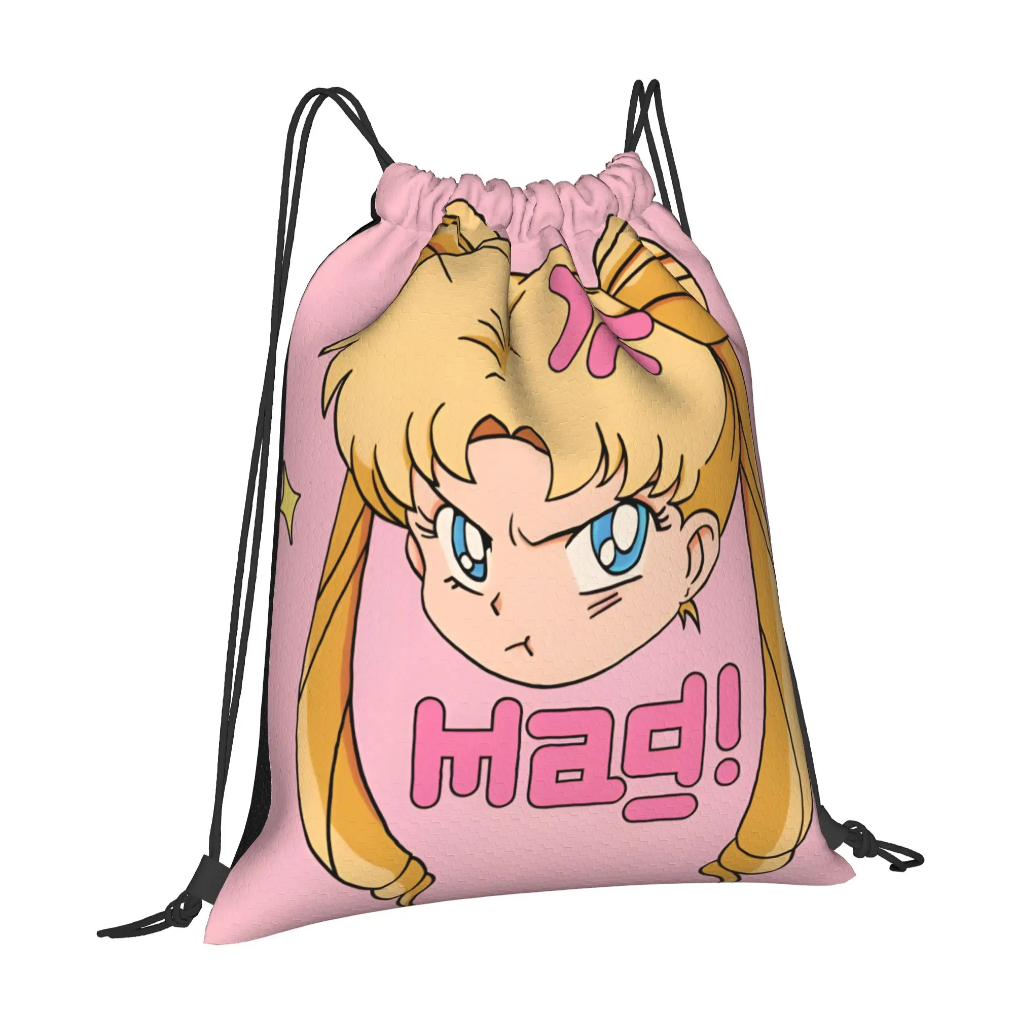 1 pc Mad Usagi Tsukino Sailor Moon Portable Shopping Drawstring Bags Storage Backpacks