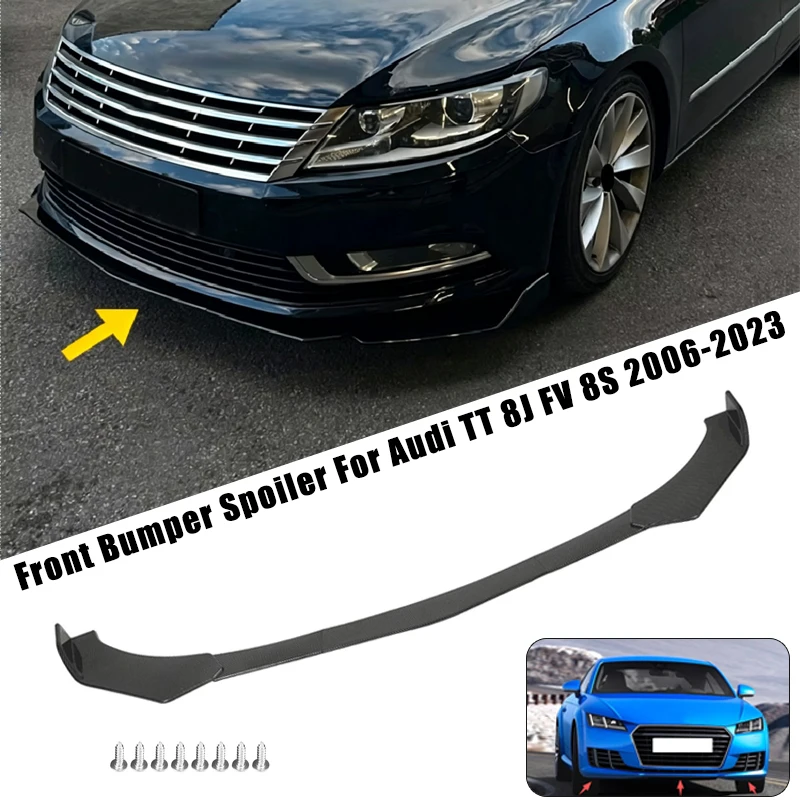 Sport Front Bumper Splitter Spoiler Lip For Audi TT 8J FV 8S 2006-2023 5Pcs Adjustable Sectional Car Exterior Tuning Body Kit