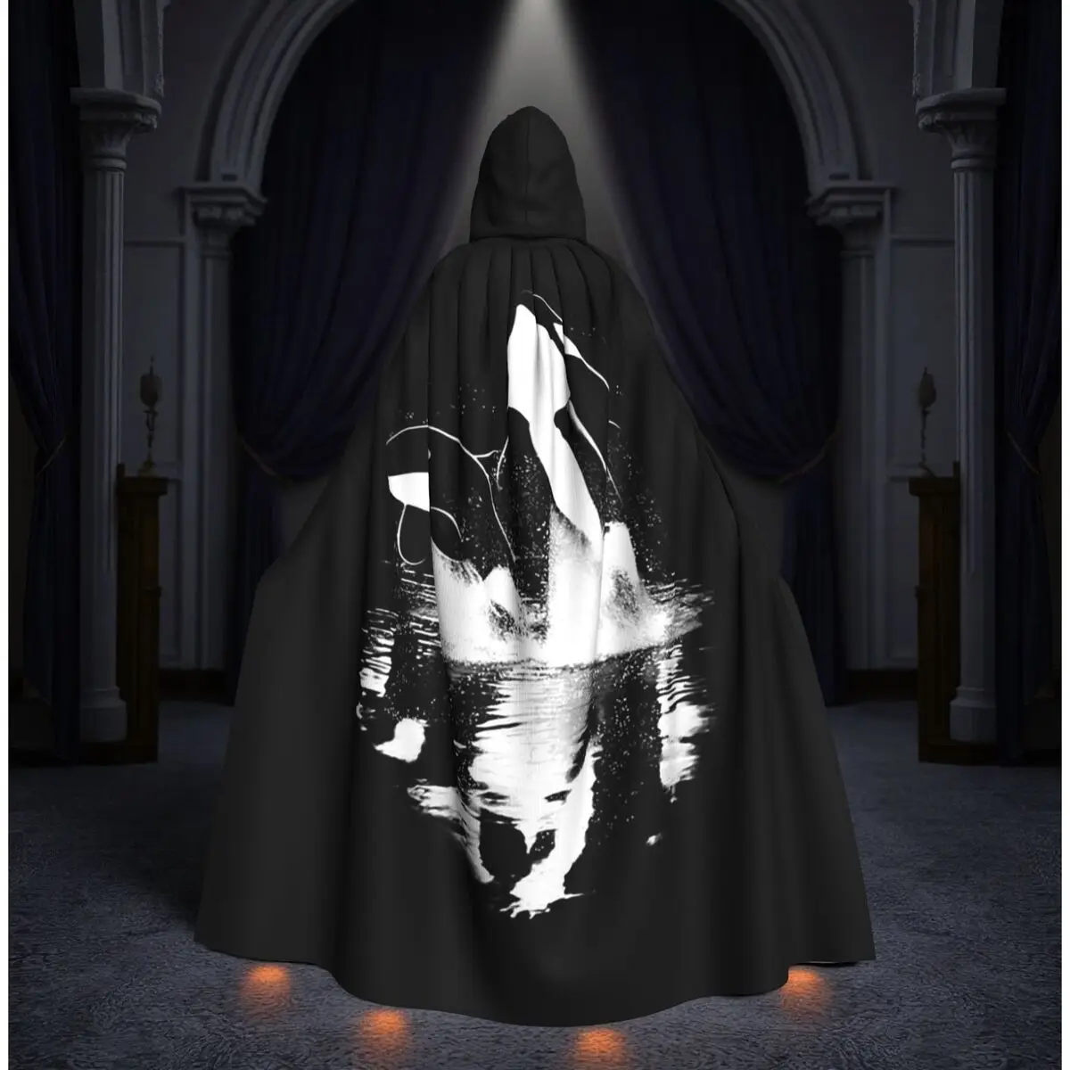 

Длинный плащ-накидка с капюшоном «Орка» (морской волк) для косплея, средневековый костюм ведьмы, на Хэллоуин, для взрослых, унисекс