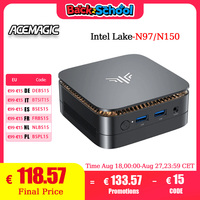 ACEMAGIC Mini PC Intel Processor N97/N150 (up to 3.6 GHz) 16GB DDR4 RAM 512GB M.2 SSD Mini Desktop Computer Dual 4K For Business