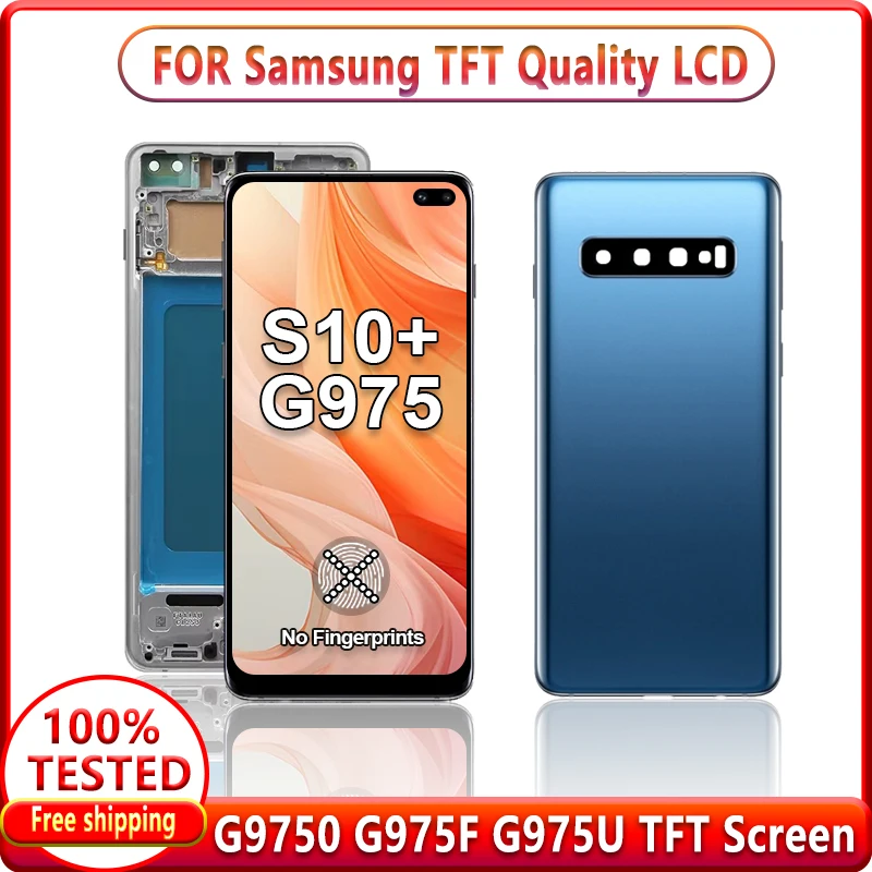 

TFT качественный ЖК-дисплей для Samsung Galaxy S10 Plus G975 Дисплей S10 + G975F G975U G975N G9750 Сменный преобразователь сенсорного экрана в сборе