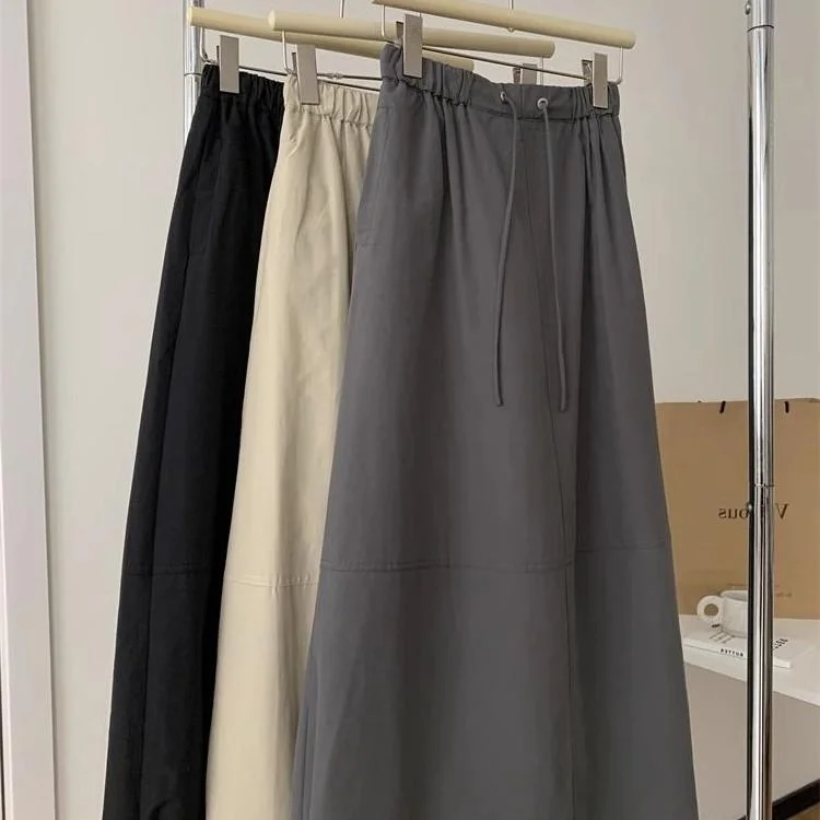 

plus Size A-Line Midi Skirt Workwear Style Loose Fit Women's High Waist Covering Hips And Flattering for All Body Types Summer