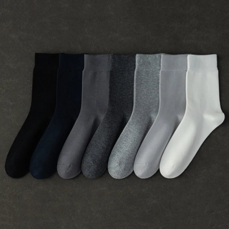 

Сплошные цветные деловые носки мужские мужские весенне-летние осенне-зимние носки среднего размера антибактериальные и дезодорирующие четырехсезонные носки