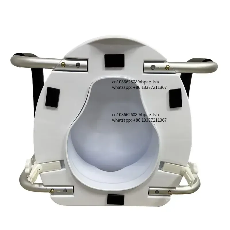 Homecare Safety 2 Inch PP Durable Raised Toilet Seat with Detachable Armrest and Lid for Elderly