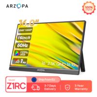 ARZOPA 16 inch 2K IPS Screen Mini Second Gaming Display Portable Monitor External Screen for MAC/Laptop/PC/Xbox/PS/Switch Z1RC