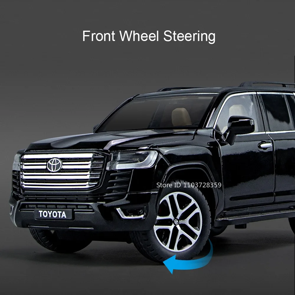 1:24 랜드크루저 RAV4 장난감 모델카 합금 다이캐스트 사운드 라이트 도어 오픈 풀백 시뮬레이션 차량 장난감 어린이 선물