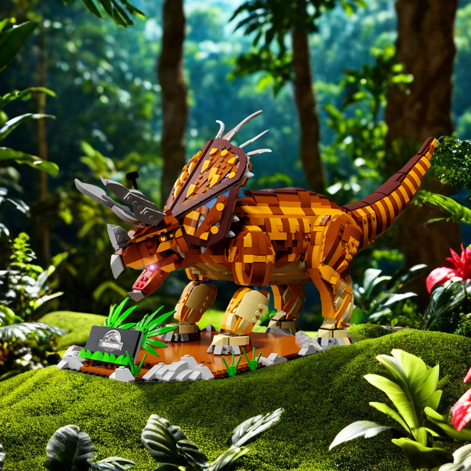 2116PCS ไดโนเสาร์อาคารบล็อกของเล่นขนาดใหญ่ Triceratops ประกอบปริศนาอิฐชุดของเล่นสําหรับเด็กเครื่องประดับของขวัญ