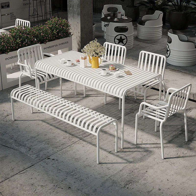

Outdoor courtyard tables and chairs, industrial style creative leisure area arrangement, small tea table and chair combination