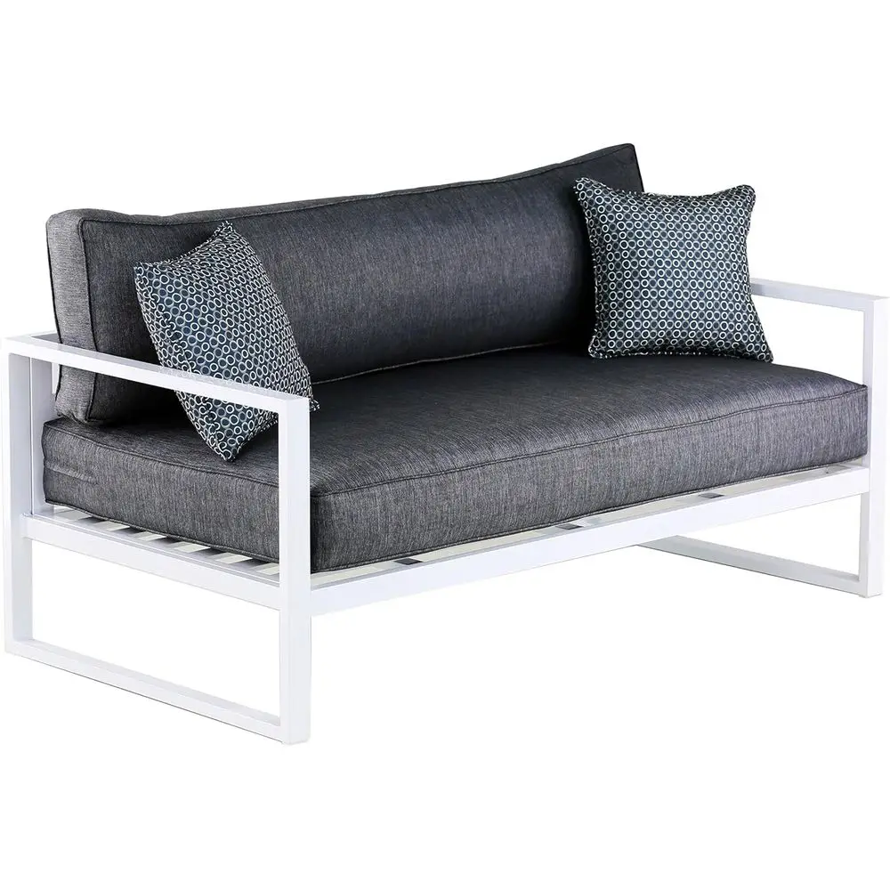 

Pma Outdoor Patio urniture Collection in Weather-Resistant Metal e Patio, Soa, White