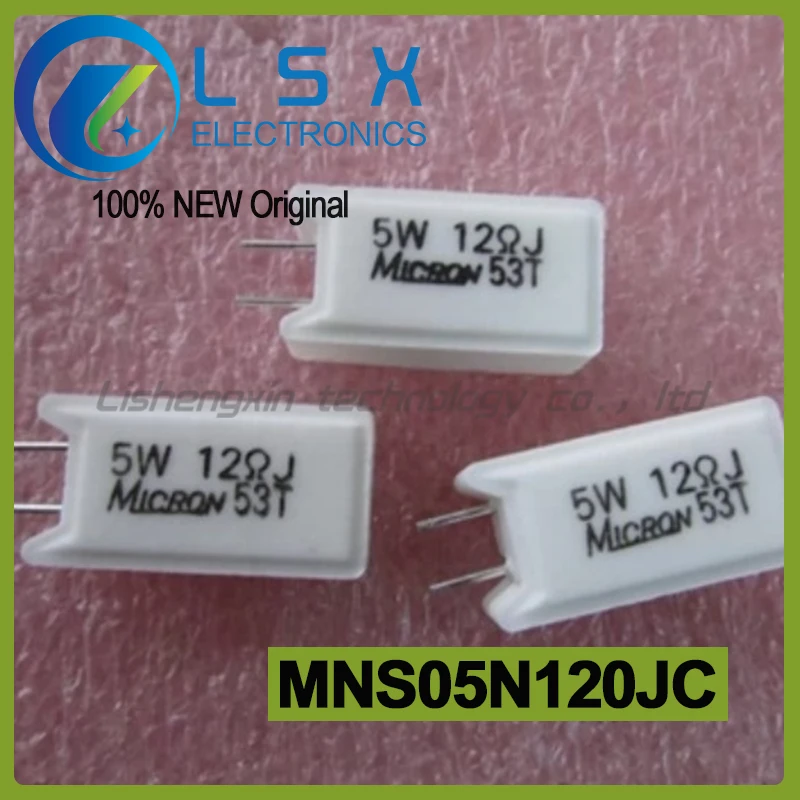 10-50pcs 5W 12 Ω J 12R 5% MNS05N120JC ceramic non inductive cement resistor  New and Original