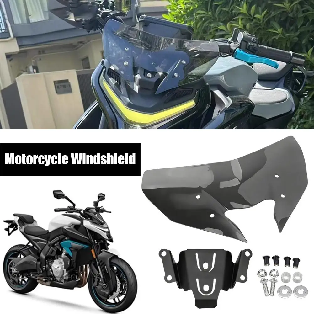 

Лобовое стекло мотоцикла для Cfmoto 675nk 2025, комплект ветрового дефлектора с монтажным кронштейном и фурнитурой, ветровой аксессуар Z4n7