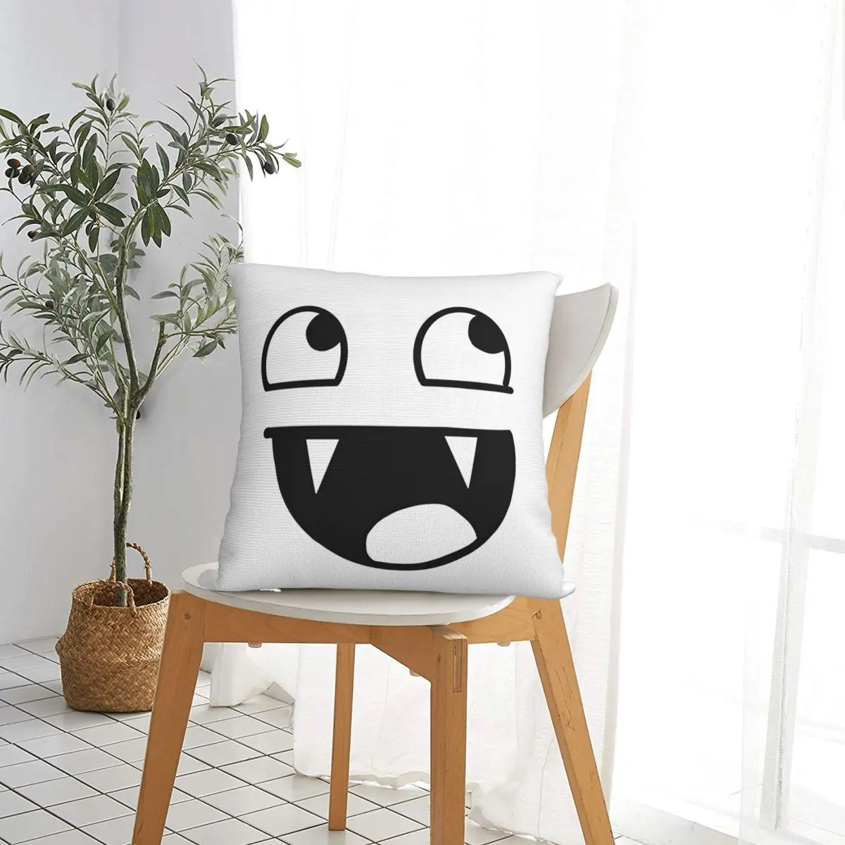 Domo Kun Face Funny Meme Pillow Covers Polyester Couch Anime Doll Cushion Cover Cool Decorative Throw Pillow Case 45*45