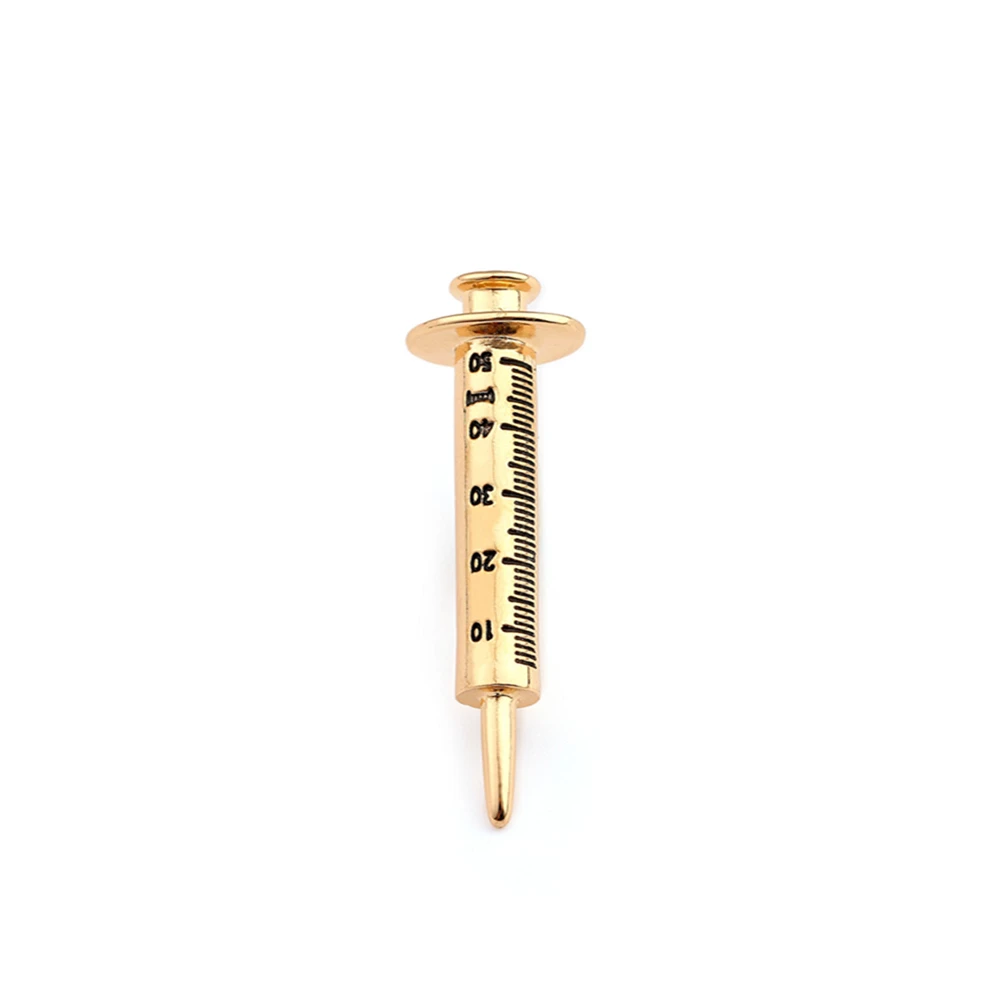 Catuni Syringe Medicine Pin Metal Brooch Classic Medical Lanyard Lapel Bag Jewelry Accessories Gift for Doctor Nurse Graduate