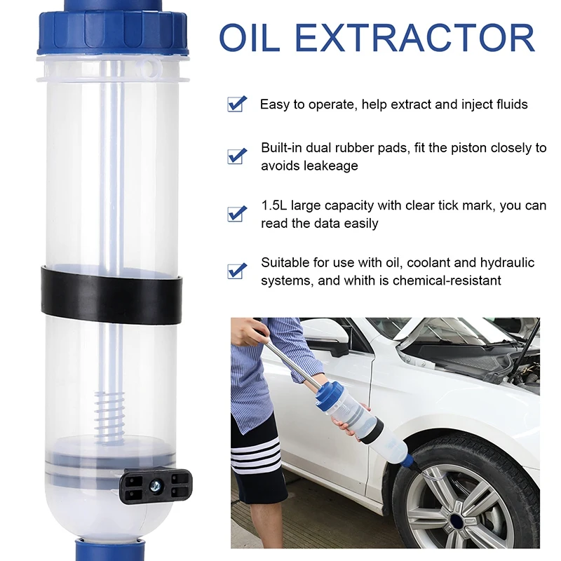 1500CC Oil Extractor Pump Filling Bottle Transfer Manual Operation Automotive Fluid Extraction Car Fuel Pump