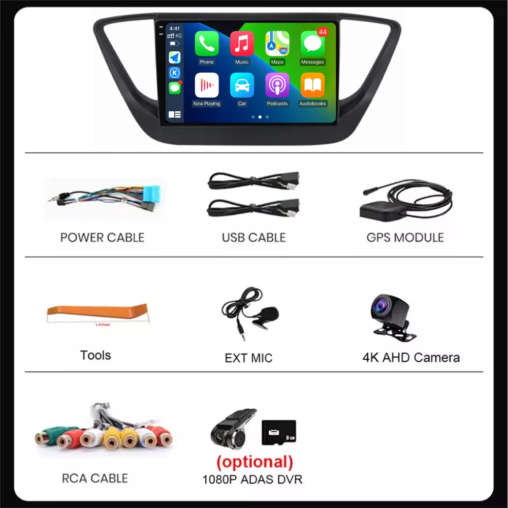 Android 15 Car Radio For Hyundai Solaris Accent 2 II 2017 - 2021 GPS Navigation Audio Stereo Video Multimedia Player AutoRadio