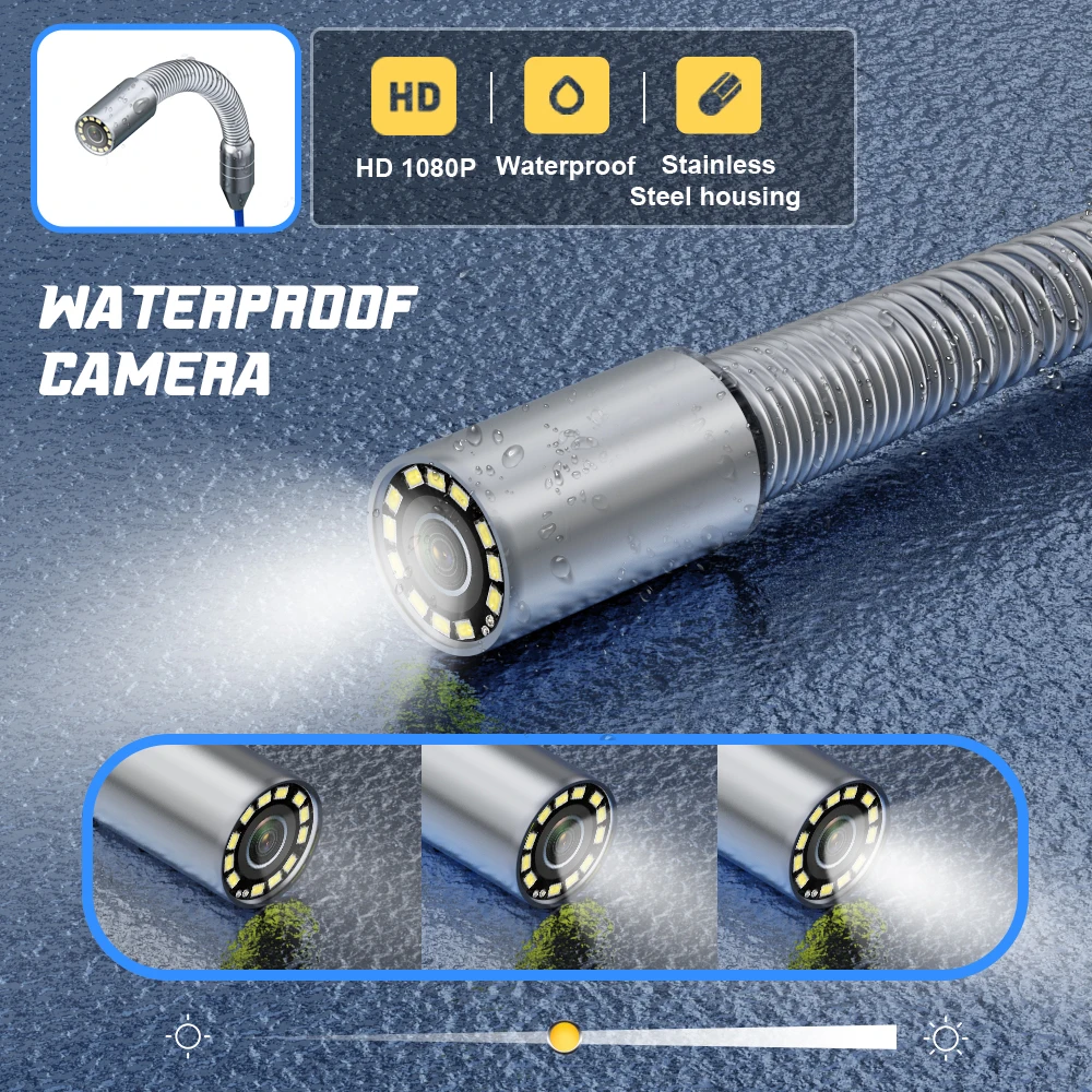 9in HD inalámbrico WiFi/DVR contador de distancia cámara de inspección de tuberías de alcantarillado cámara de vídeo, endoscopio Industrial de drenaje con medidor