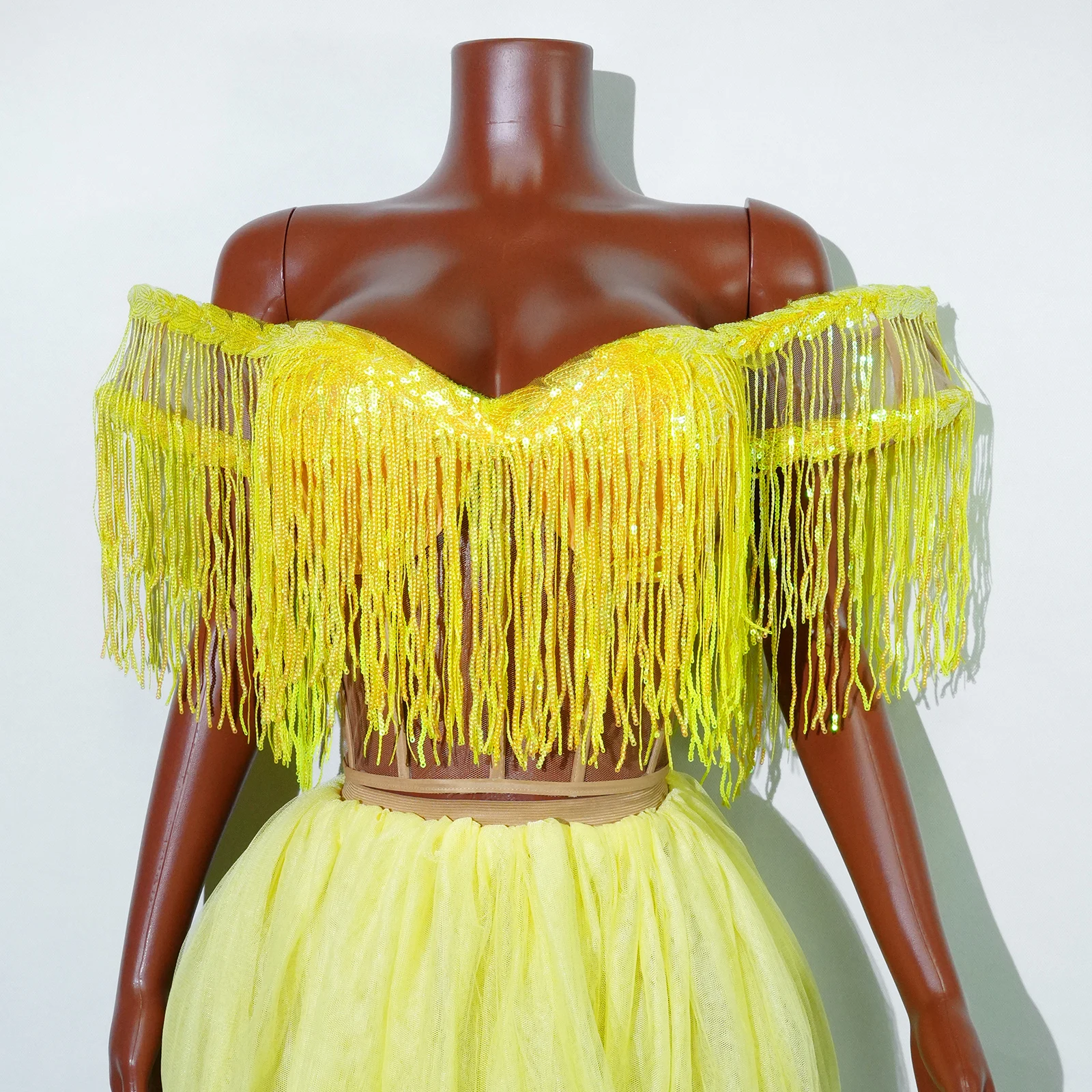 Body con frange con strass scintillanti Danza sexyBodvsuit Vestito da discoteca Spettacolo Performance Abbigliamento da palcoscenico Cantante Ballerino Ballo latino