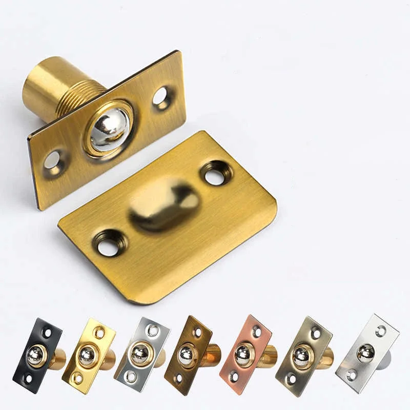 1Pcs Furniture Door Latch Spring Invisible Wooden Cabinet Door Beads Lock Closet Ball Catch Latch Adjustable Door Top Bead