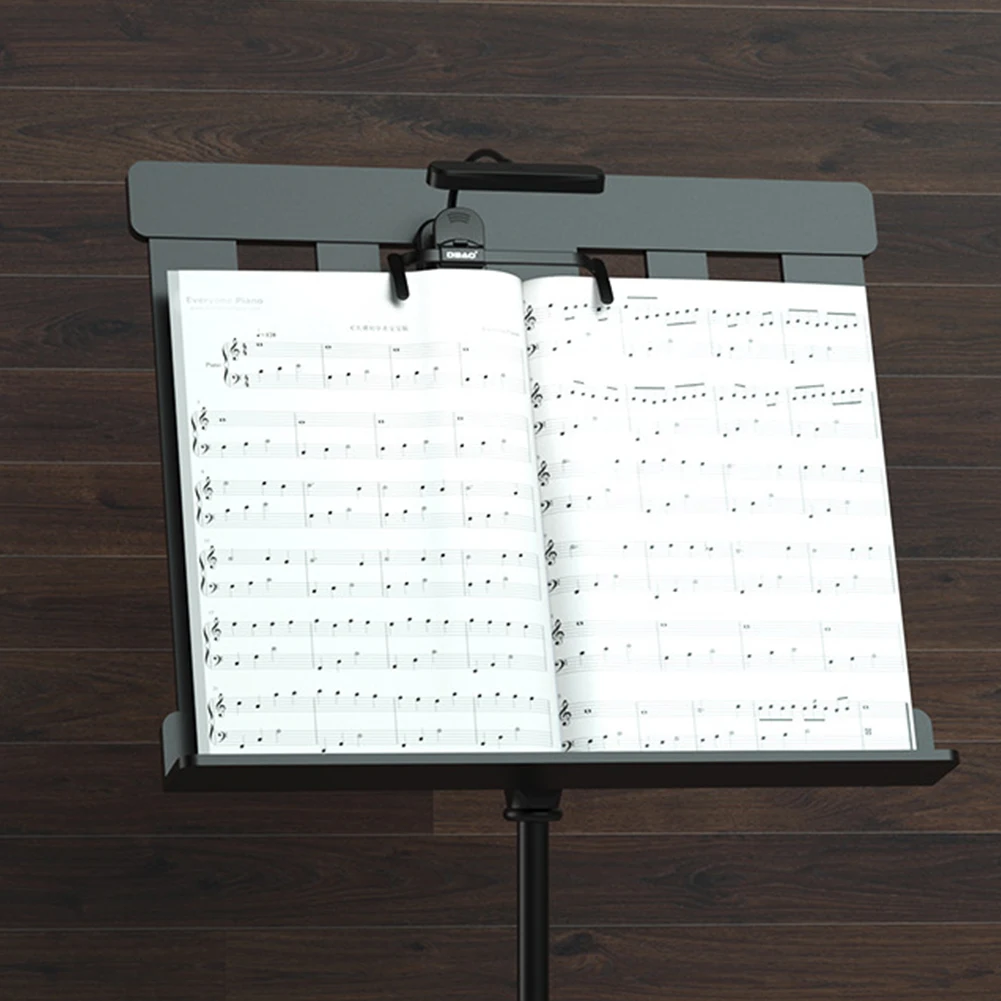 حامل الموسيقى ضوء قابل للتعديل كليب على ضوء البيانو القابلة لإعادة الشحن ضوء القراءة 3 ضوء اللون حامل البيانو مصباح لورقة الموسيقى