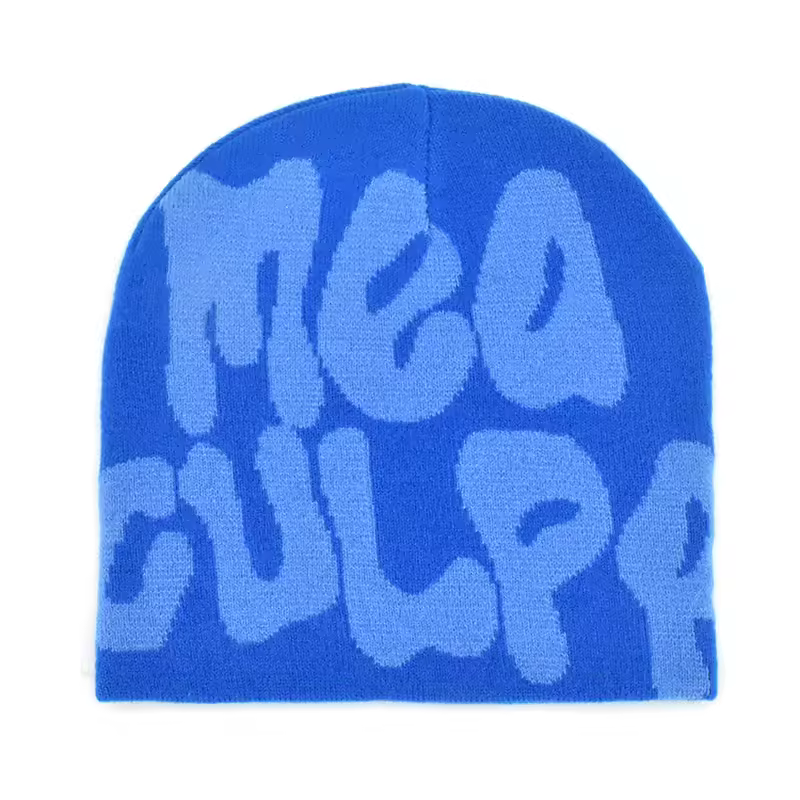 Mea Culpa Knitting Beanies Hat For Women Men Couple Y2K What's In Fashion Bonnet Kpop Wool Skullies Hoods Lady Caps Gorro шапка - Image 32