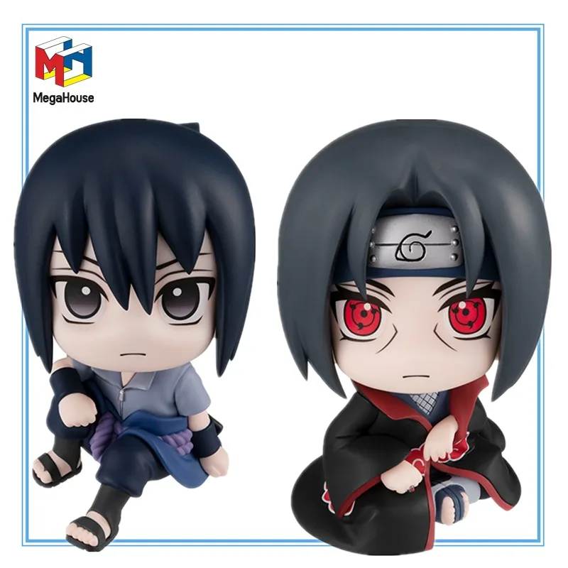 

In Stock Original Mega House Look Up NARUTO Uchiha Itachi Uchiha Sasuke PVC 11CM Anime Character Model Collection Toys Gifts