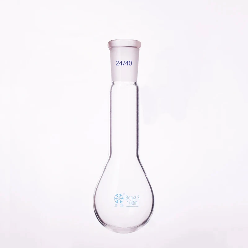 FAPE Flask eggplant shape, Long neck standard grinding mouth, Capacity 10mL-20000mL, Joint 24/40, Eggplant-shaped flask