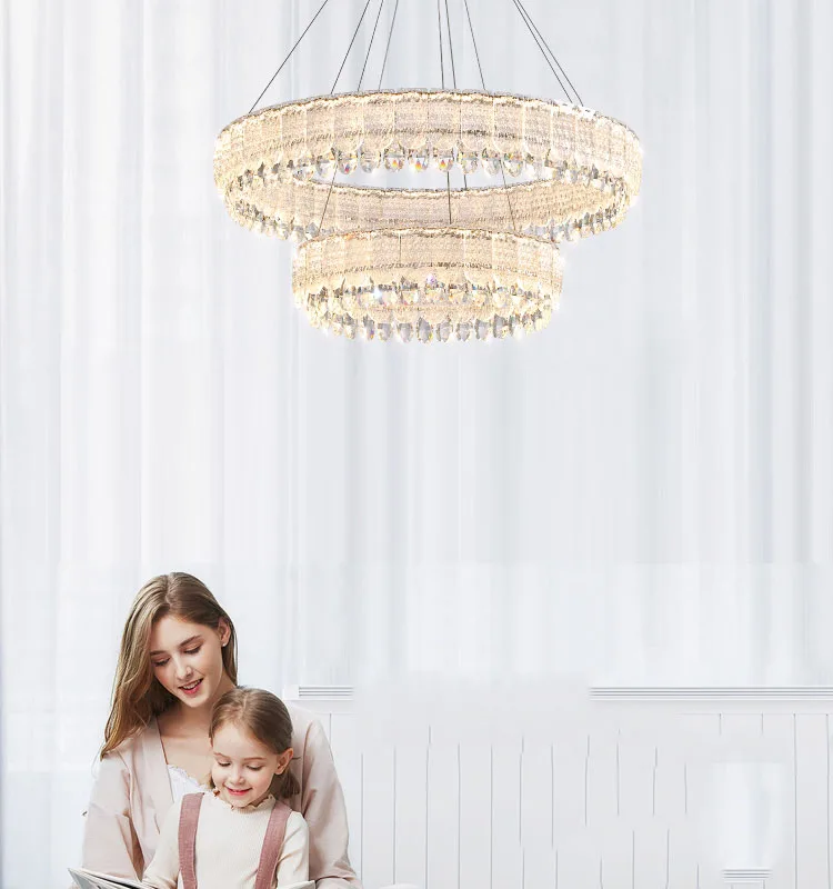 French Cream Wind Crystal Lamp Dining Chandelier Light Luxury Advanced Sense 2025 New Atmospheric Lamps Living Room Lights
