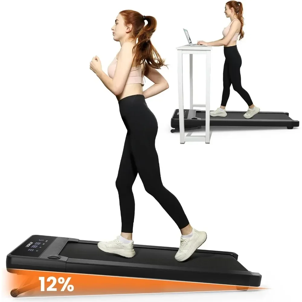 Treadmill, 2-in-1 foldable treadmill with 15% auto incline remote control and HIIT mode for home office folding runTreadmills