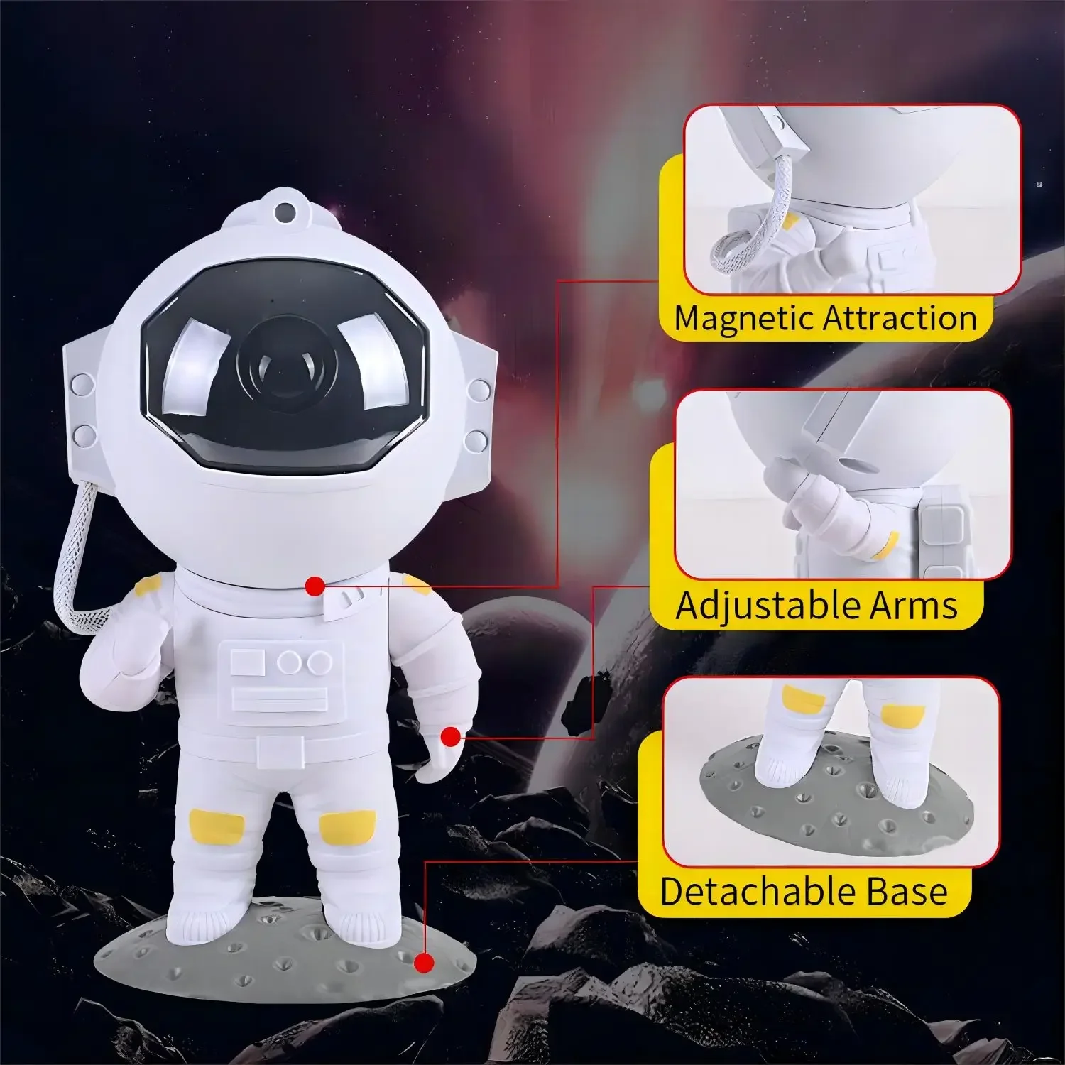 Astronauta Starry Sky Projector Night Light Galaxy Star Sky LED lampada di proiezione con telecomando per bambini camera da letto Home Party Decor