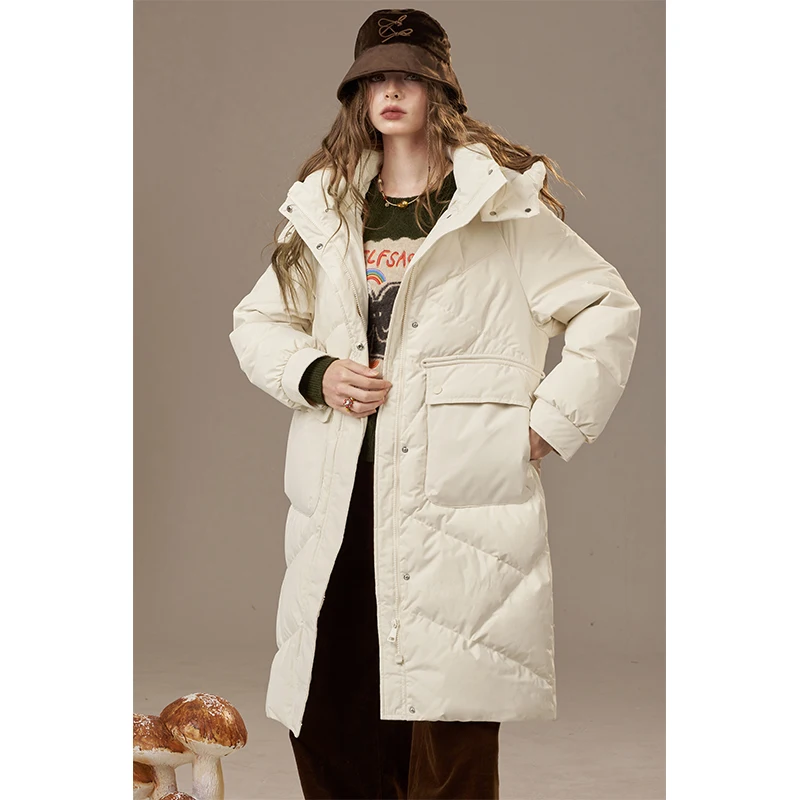 ELFSACK 2025 شتاء الوافدين الجدد عادية بلون سحابة مبطن تنوعا سترة منفوخة للمرأة