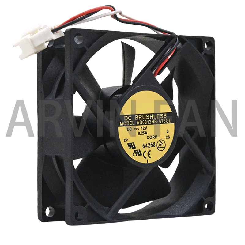 AD0812HB-A73GL asli baru 8cm 8025 80mm kipas 80x80x25mm DC12V 0.25A peralatan sistem kipas pendingin