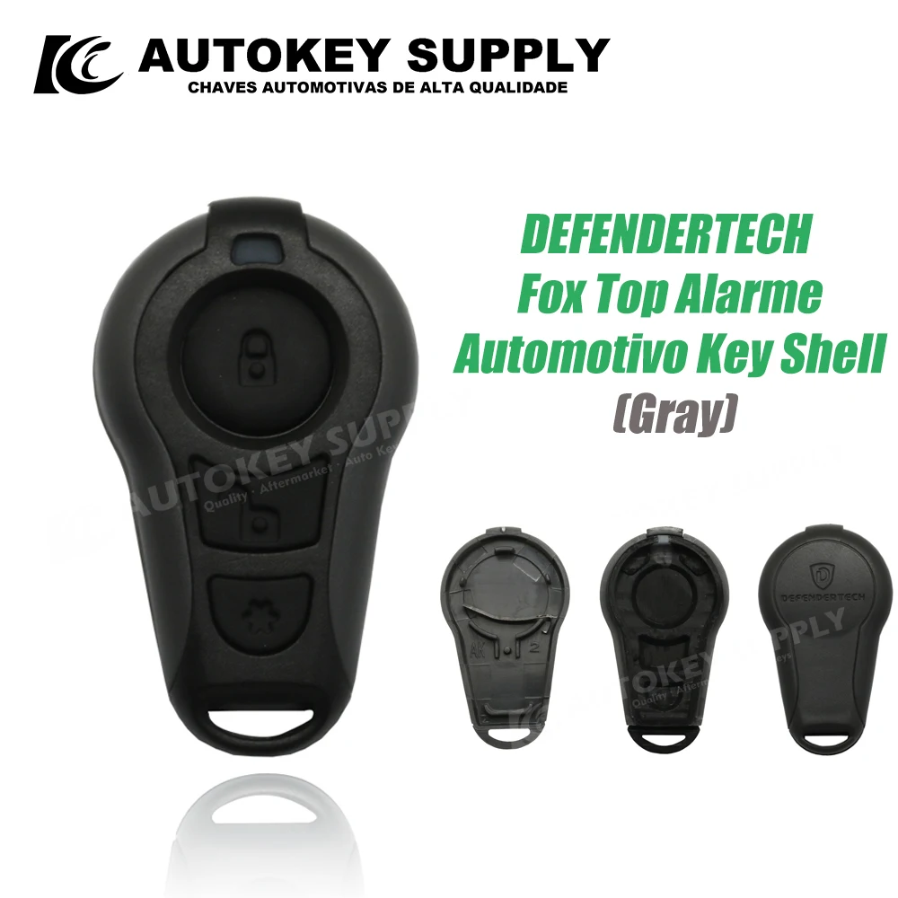 

DEFENDERTECH Fox Top Alarme Automotivo Key Shell Gray AutokeySupply AKBPS112