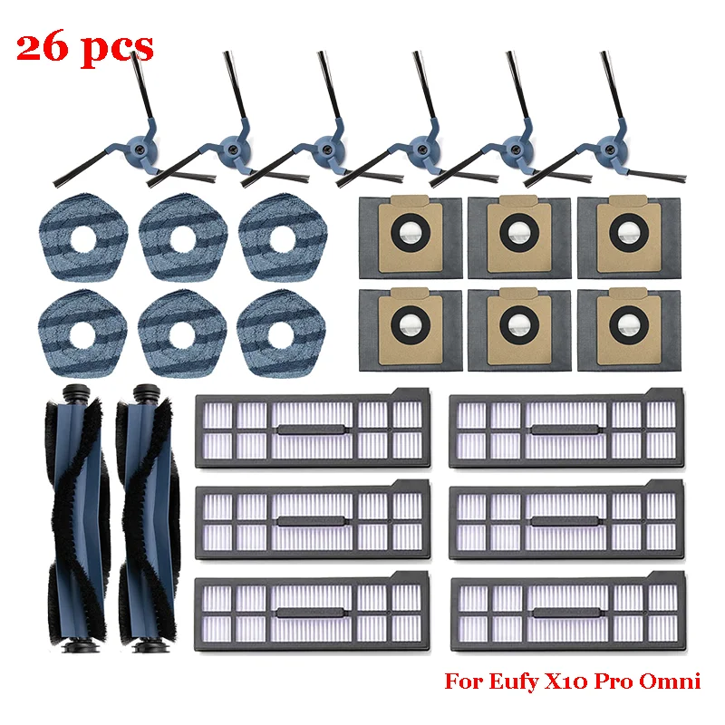 Voor Eufy X10 Pro Omni Vervangende Onderdelen Accessoires Roller Zijborstel Filter Mop Doek Vodden Pads Stofzak Stofzuiger Deel - afbeelding 1