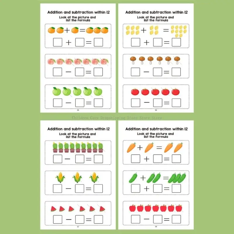 Draagbaar wiskundeoefenboek voor kinderen met ouder-kindactiviteiten Veilige niet-giftige materialen Progressieve voor