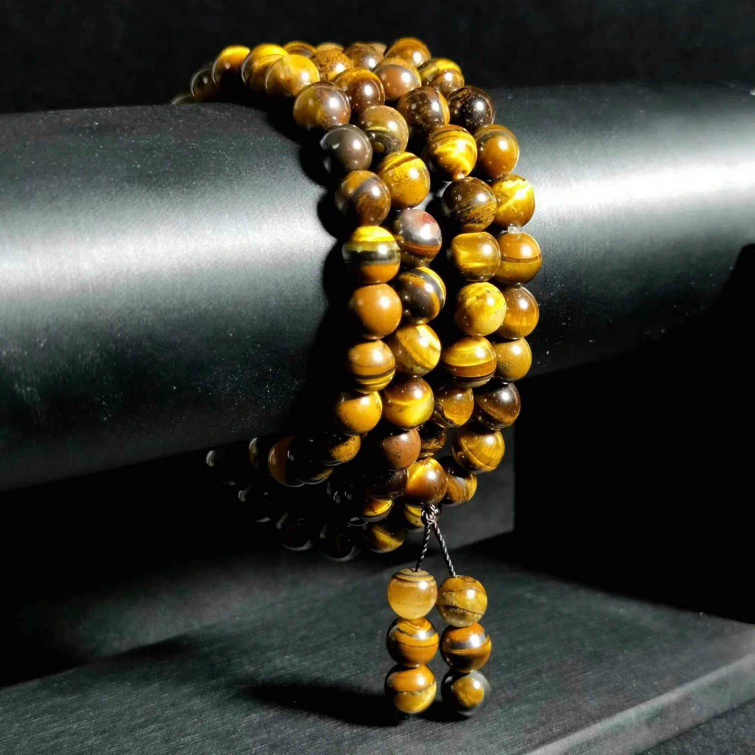 

Natural Tiger Eye Stone 108 Buddha Beads Multi-Circle Bracelet Men's and Women's Ethnic Style Fashion Versatile Round Bead