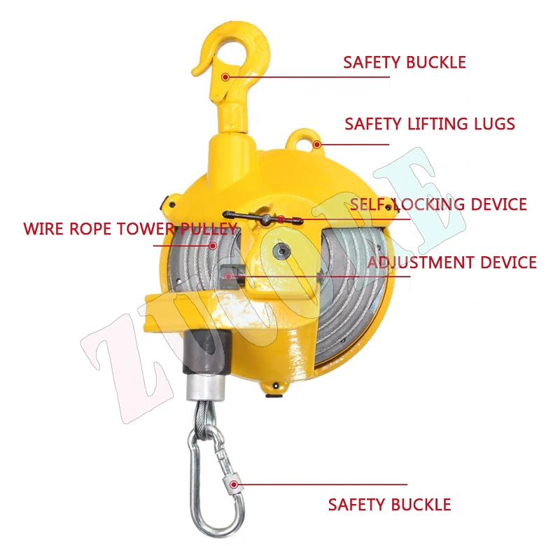 موازن الربيع ذاتي القفل 5-9 كجم، بكرة رفع الخطاف، موازن الرافعة