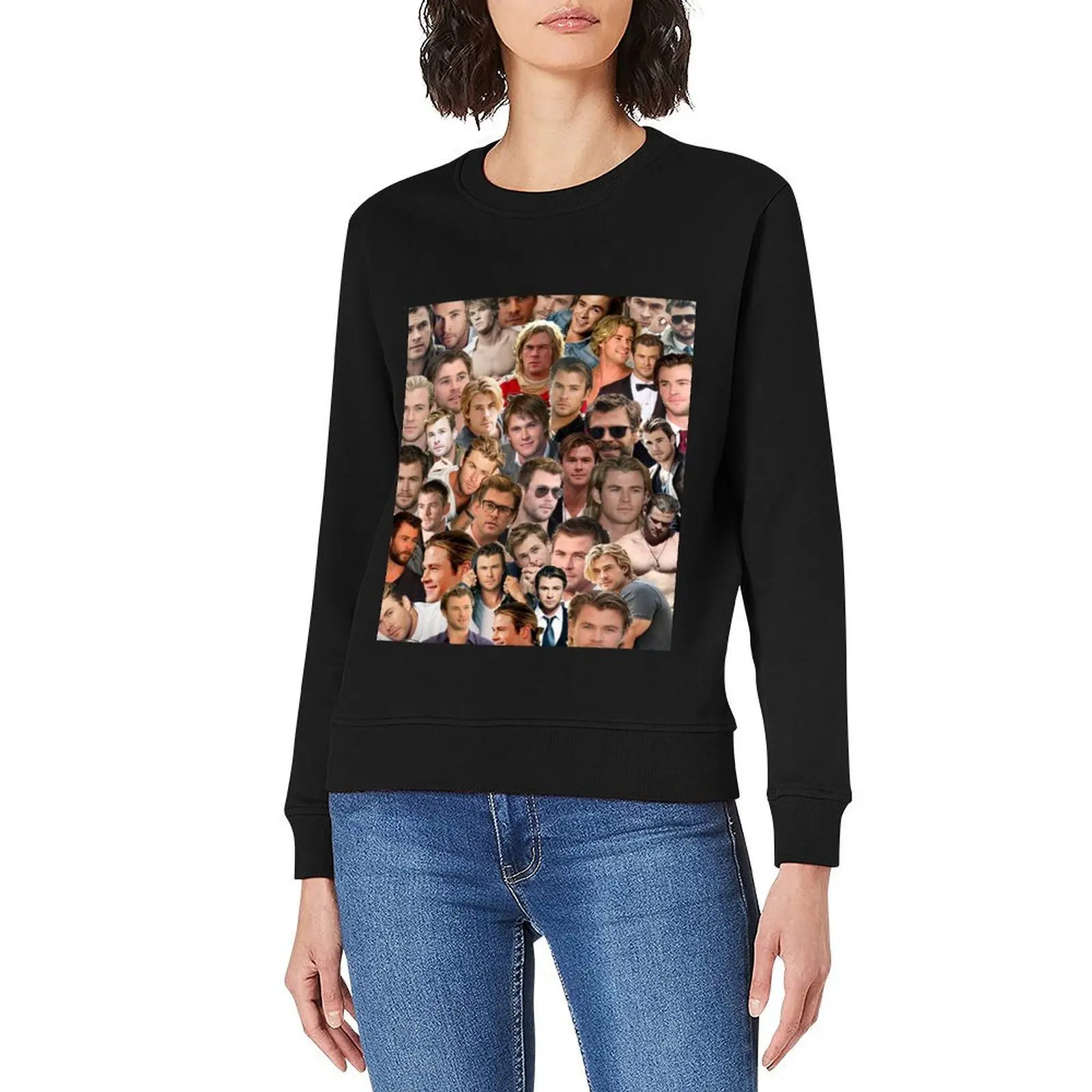 بلوفر كريس هيمسورث كولاج ملابس رجالية ملابس أنيمي بدلة رياضية عصرية للرجال بلوزات كبيرة الحجم #3