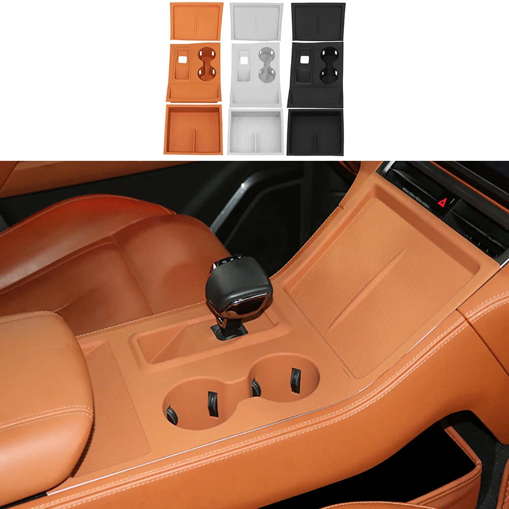 

Silicone Car Central Control Armrest Box Storage Pad Wireless Charging Pad for BAIC JISHI Polestone 01 Rox 01 Water Cup Holder