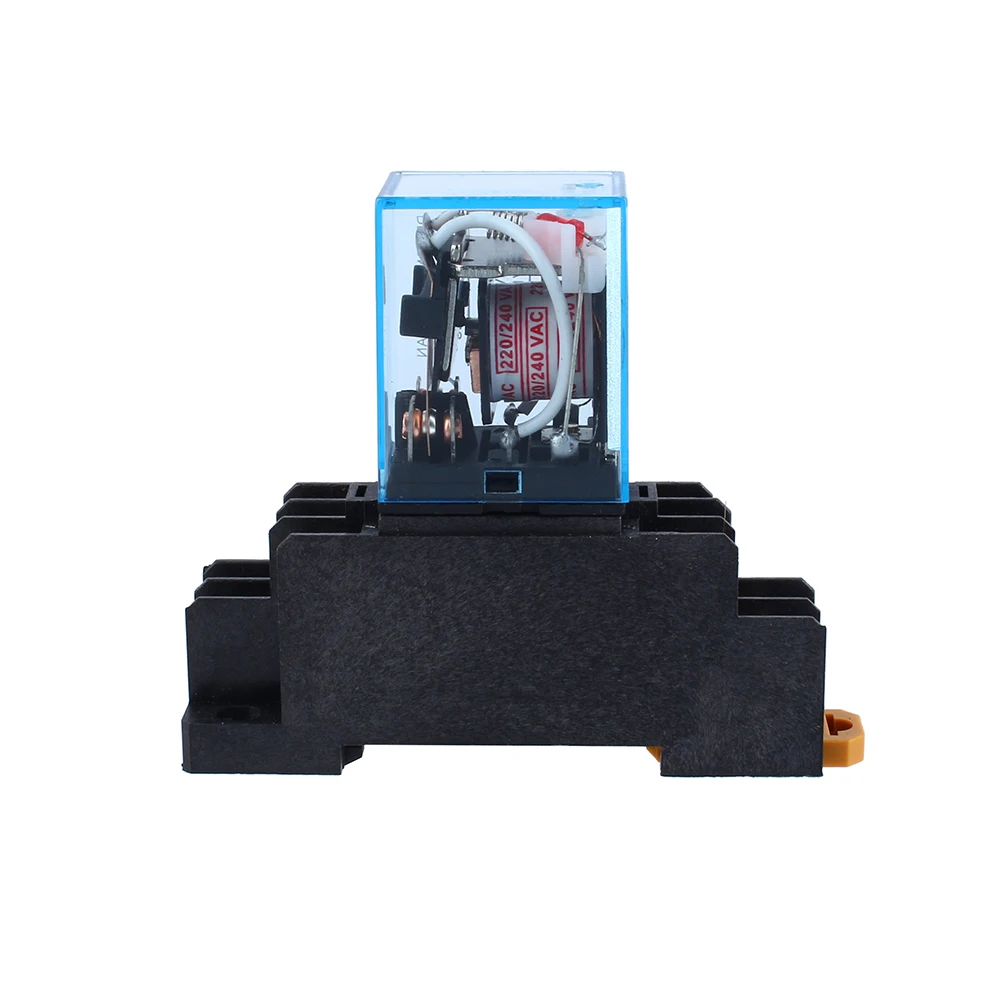 Small Relay New AC 220V Coil Power Relay 10A DPDT LY2NJ HH62P HHC68A-2Z With Socket Base Small Relay with Socket Base