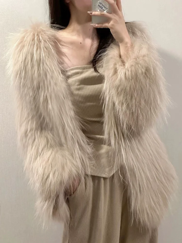 الفرنسية أنيقة بلون فو الفراء معطف فوقي أنيق نوبل رائعة لطيف يؤرخ التنقل مريحة لينة الشتاء سترة دافئة