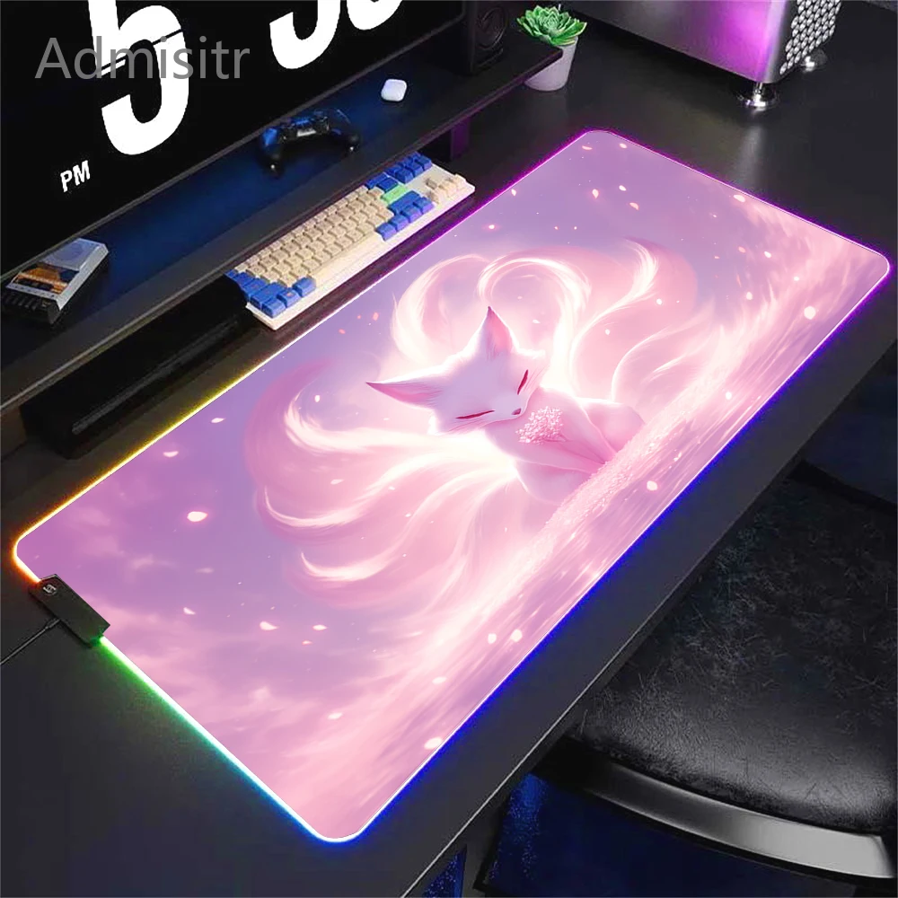 Imagem -05 - Non-slip Borracha Gaming Mouse Pad Led Glowing Mouse Mats Rgb Teclado Gamer Acessório de Computador pc Escritório