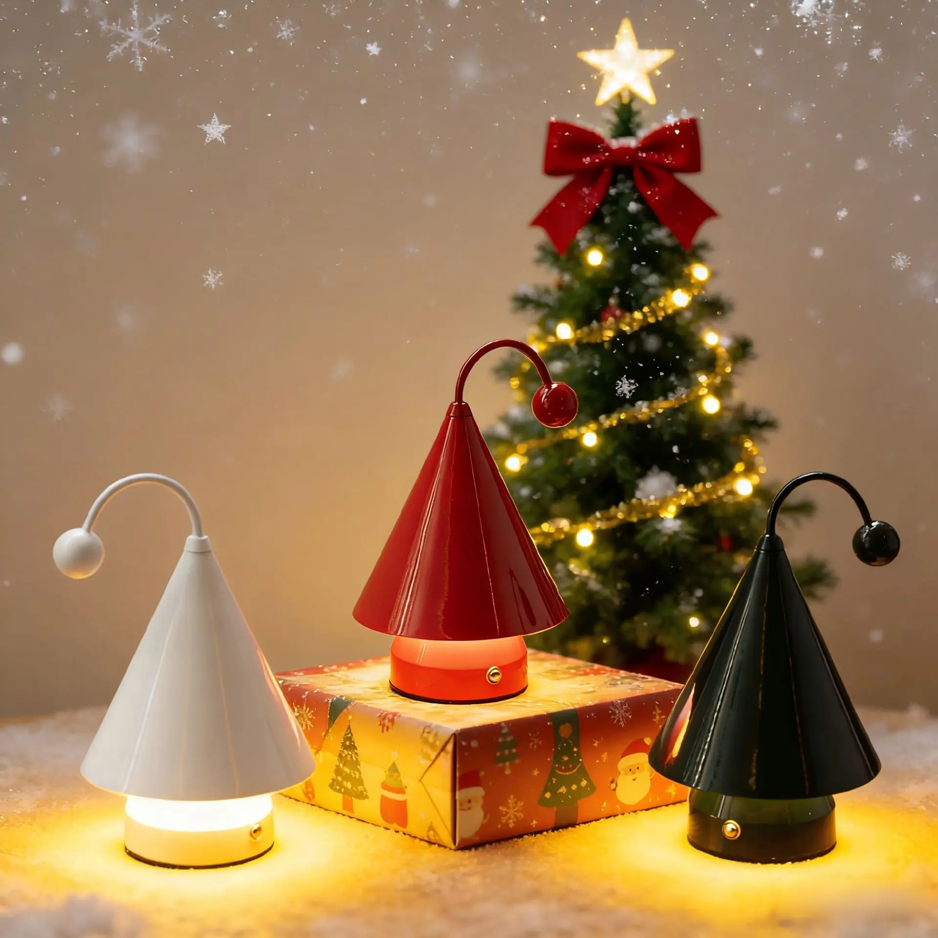 Rechargeable Dimmable Decorative Table Lamps Christmas Tree Mood Night Lights Ideal Birthday Gifts Christmas Atmosphere Lighting
